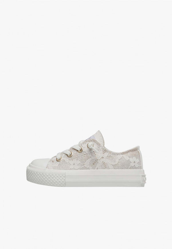 Naturino Sneakers Ayasy Embroidered Bianco Bambina - 1