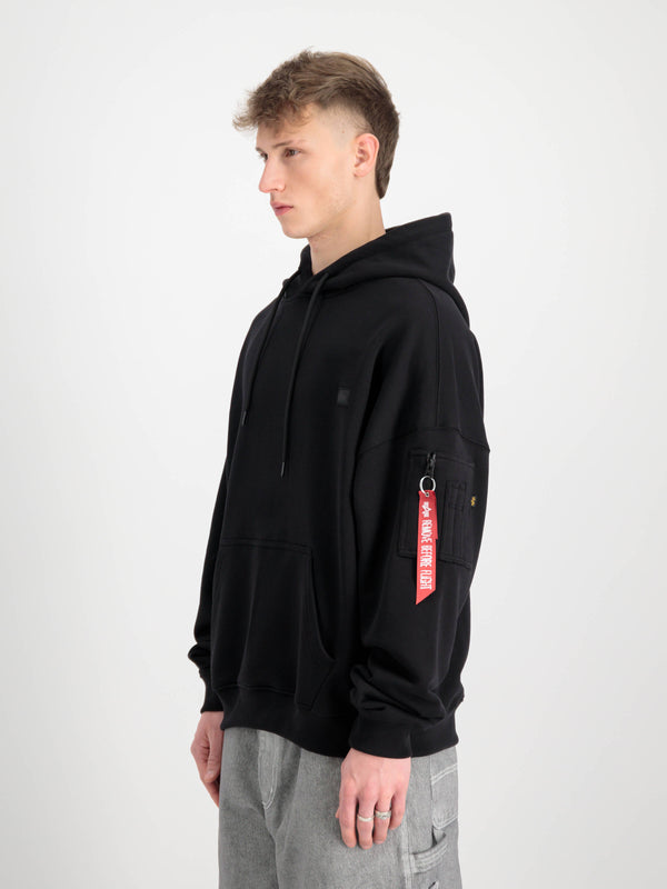 Alpha Industries Felpa Over Unisex C/cappuccio Nero Uomo - 1