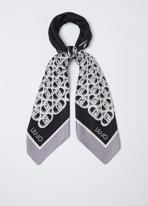 Liu Jo Foulard Logo Rete 90x90 Nero Donna - 1