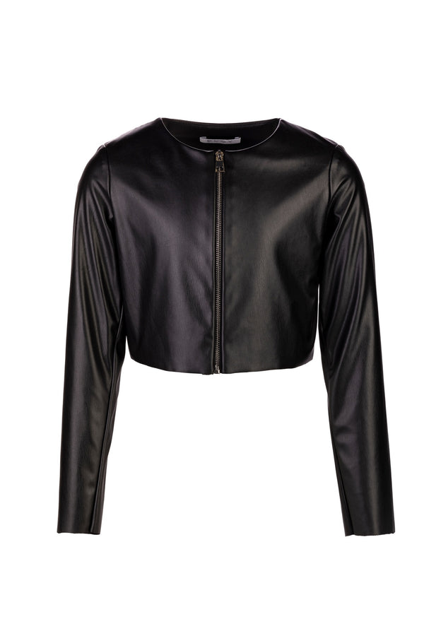 Elsy Giubbino Ecopelle Nero Bambina - 1