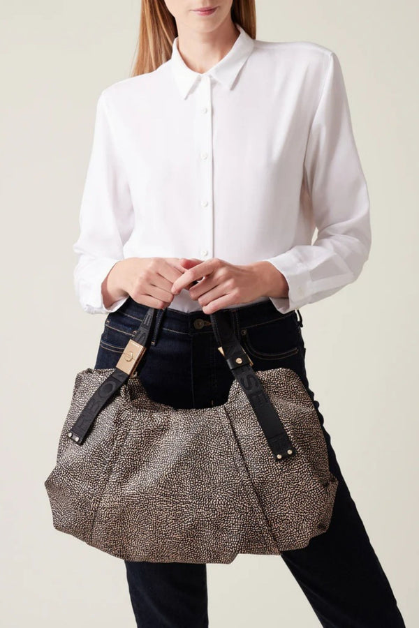 Borbonese Borsa Bauletto Medio Naturale Donna - 1