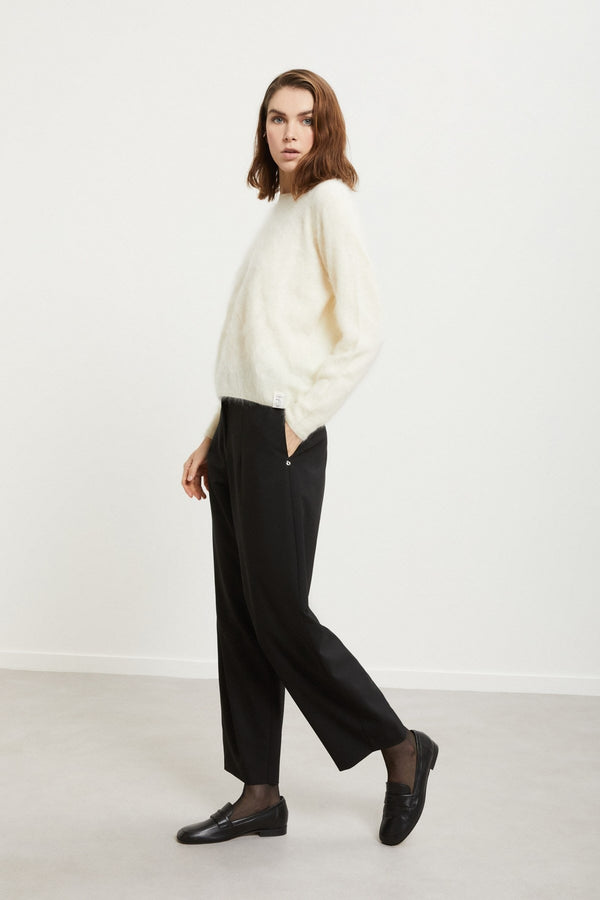 Ottod'ame Pantalone Baloon Frescoi Lana Nero Donna - 1