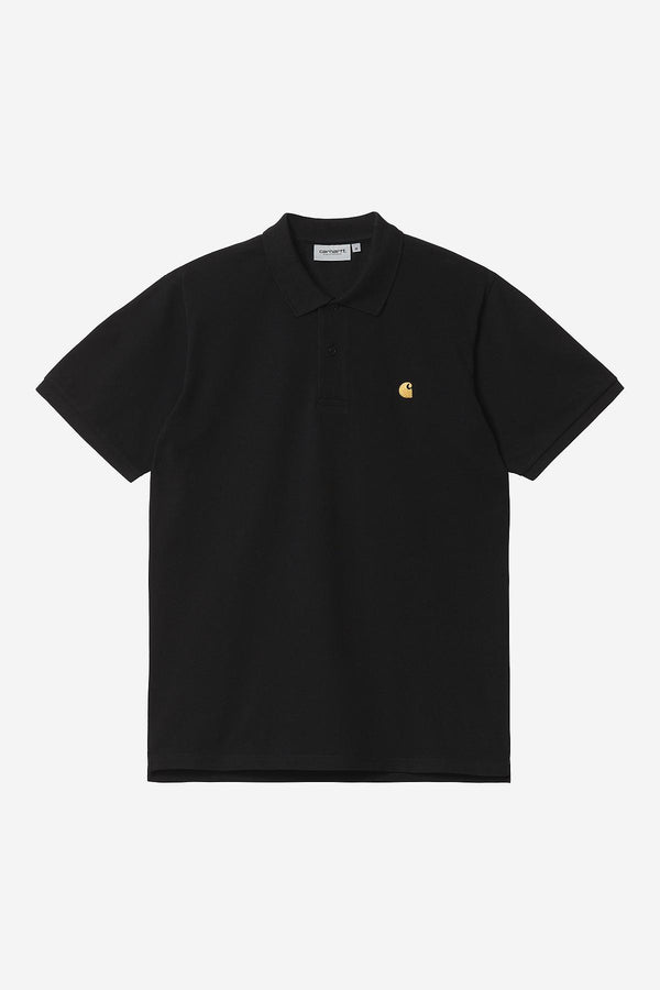 Carhartt Wip Chase Polo Cotton Pique' Nero Uomo - 1