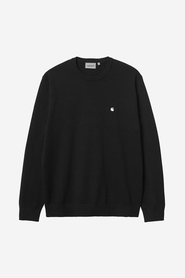 Carhartt Wip Madison Sweater Cotton Knit Nero Uomo - 1