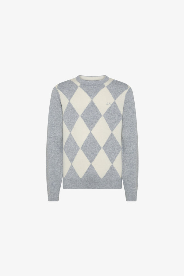 Sun 68 Pull Girocollo Con Losanghe Grigio Uomo - 1