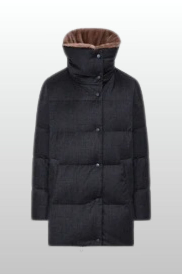 Duno Piumino Doppiopetto Lana Grigio Donna - 1