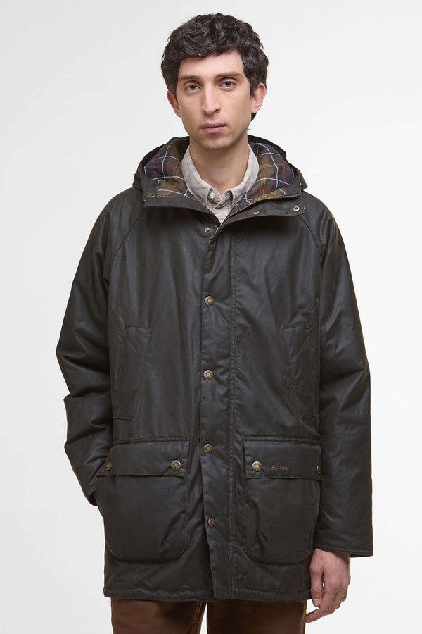 Barbour Bedale Wax Parka Verde Uomo - 1