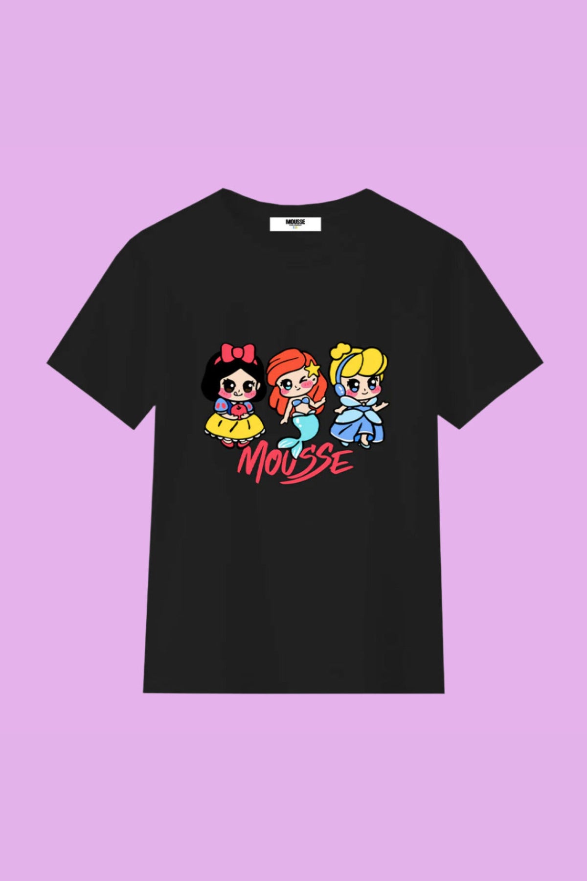 Mousse T-shirt M/m Love Princess Nero Bambina - 1