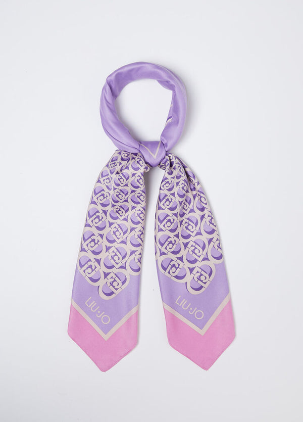 Liu Jo Mesh Logo Scarf 90x90 Purple Woman - 1