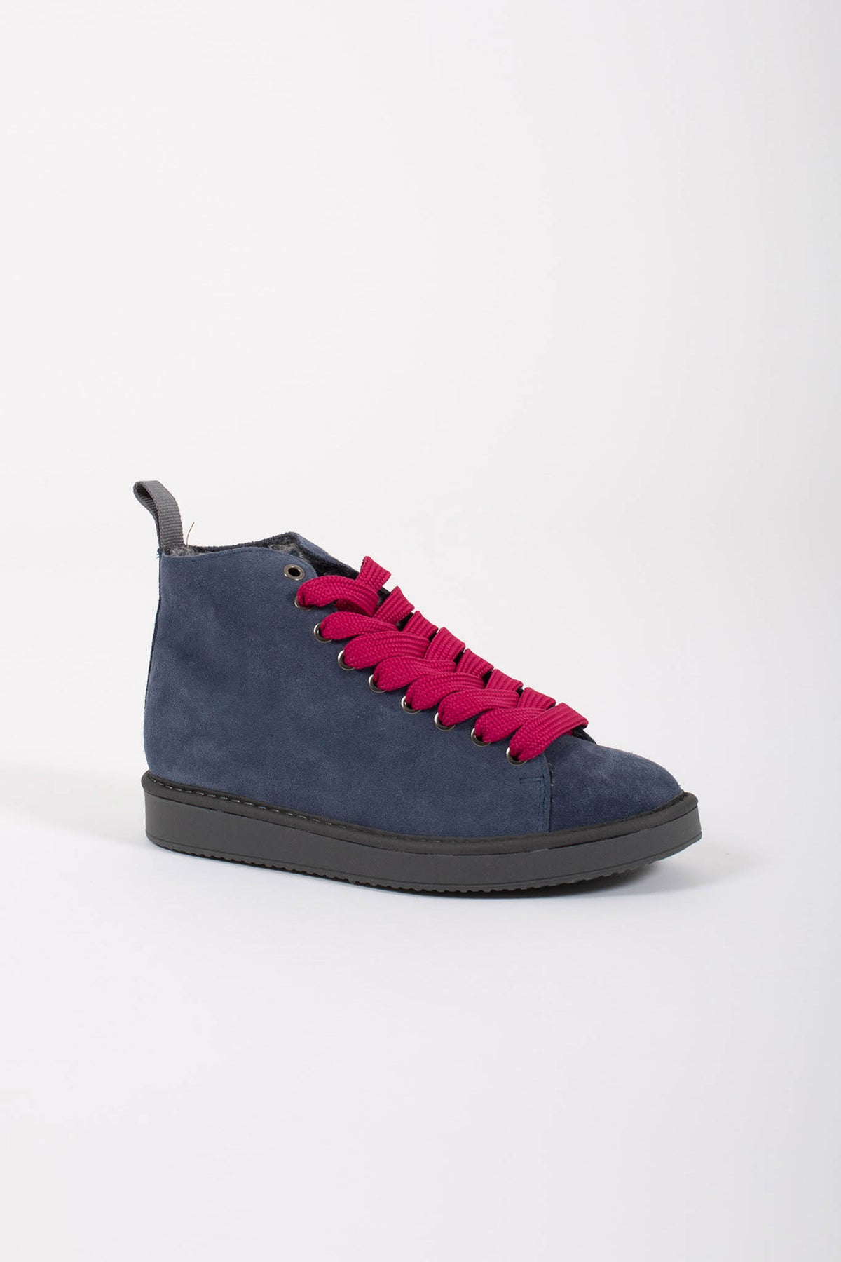 Panchic Ankle Boot Suede Faux Fur Blu Donna - 2