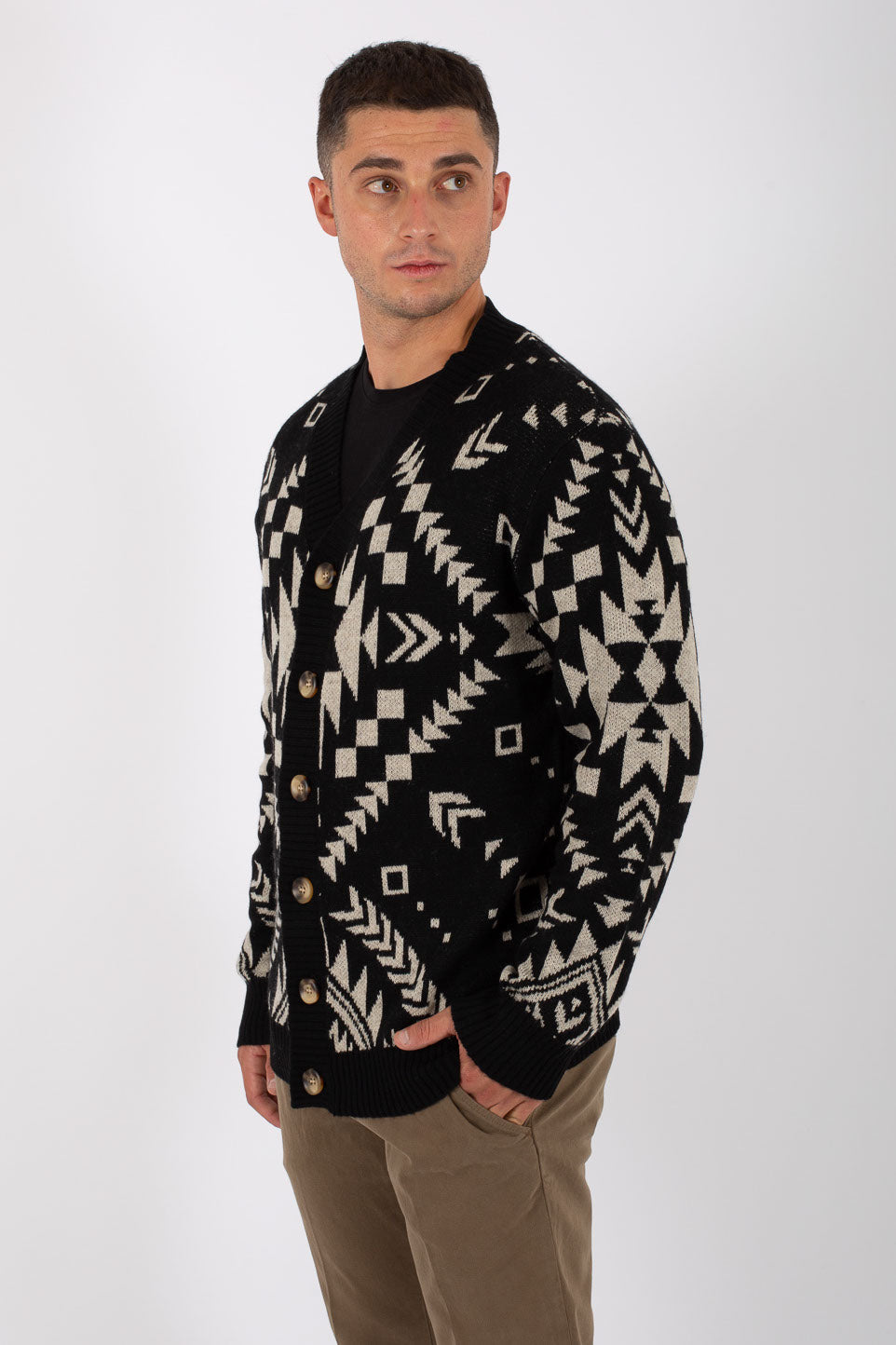 Tooco Men's Black Cardigan - 4