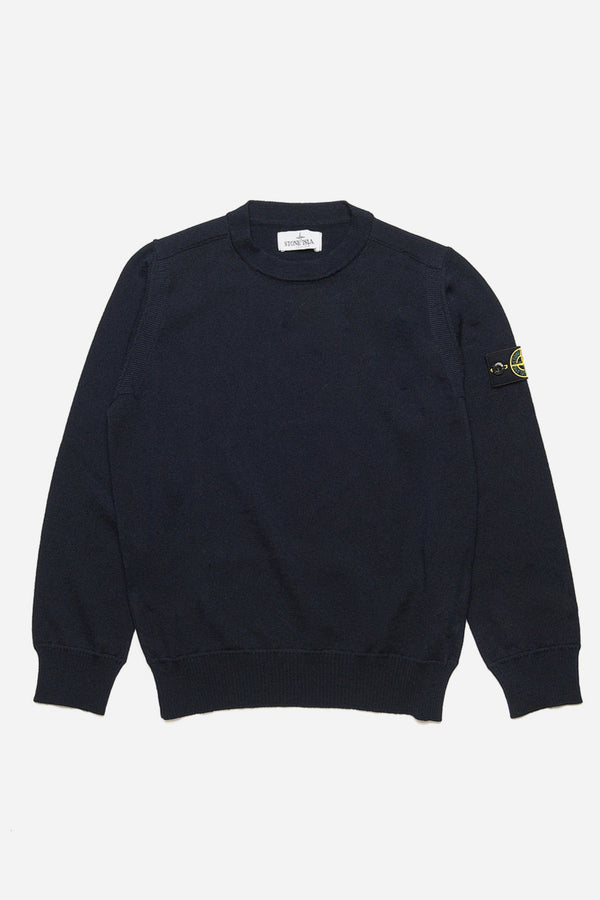 Stone Island Merino Crew Neck Pullover Blue Child - 1