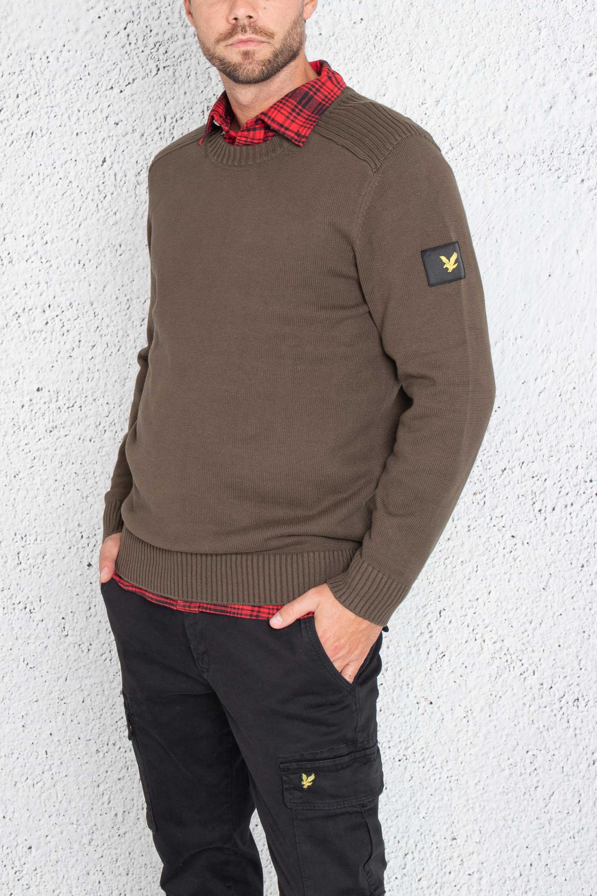 Lyle & Scott Men's Green Crew Neck Pullover - 2