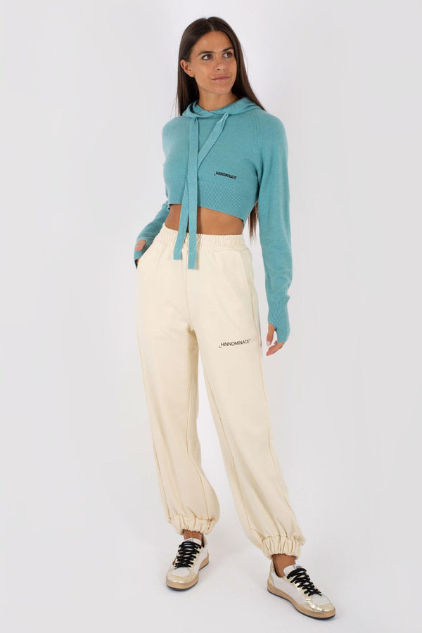 Hinnominate Pantalone Felpa Over Vita Alta Bianco Donna - 1