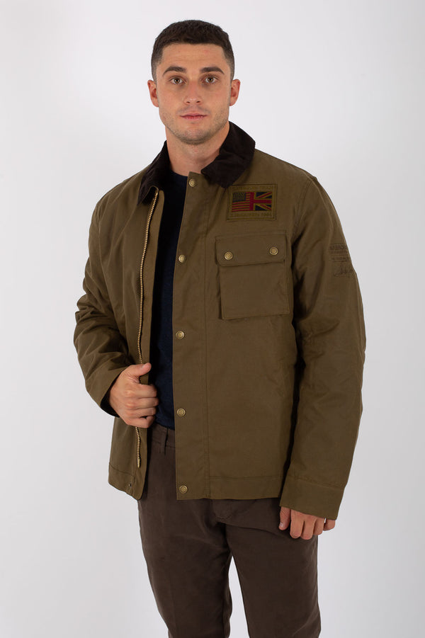 Barbour International Workers Wax Spalmata Marrone Uomo - 1