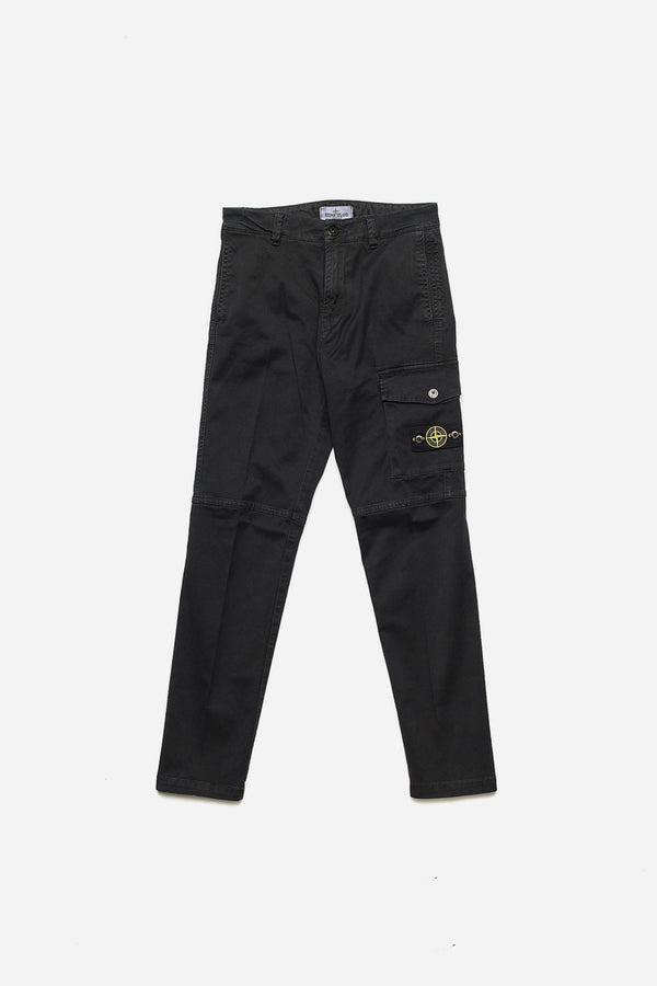 Stone Island Black Chinos Pocket Trousers for Boys - 1