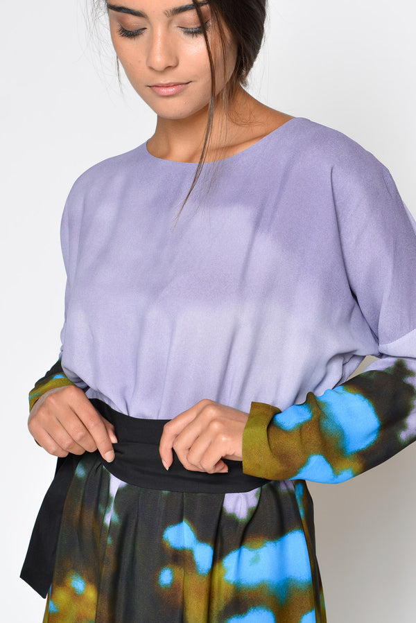 Ottod'ame Abito Lungo Elastico In Vita Viola Donna - 1