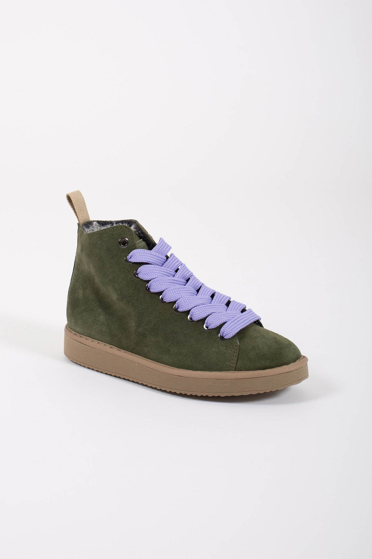 Panchic Ankle Boot Suede Faux Fur Verde Donna - 2