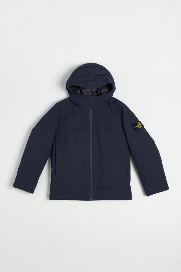 Stone Island Hooded Down Blouson Blue Child - 1