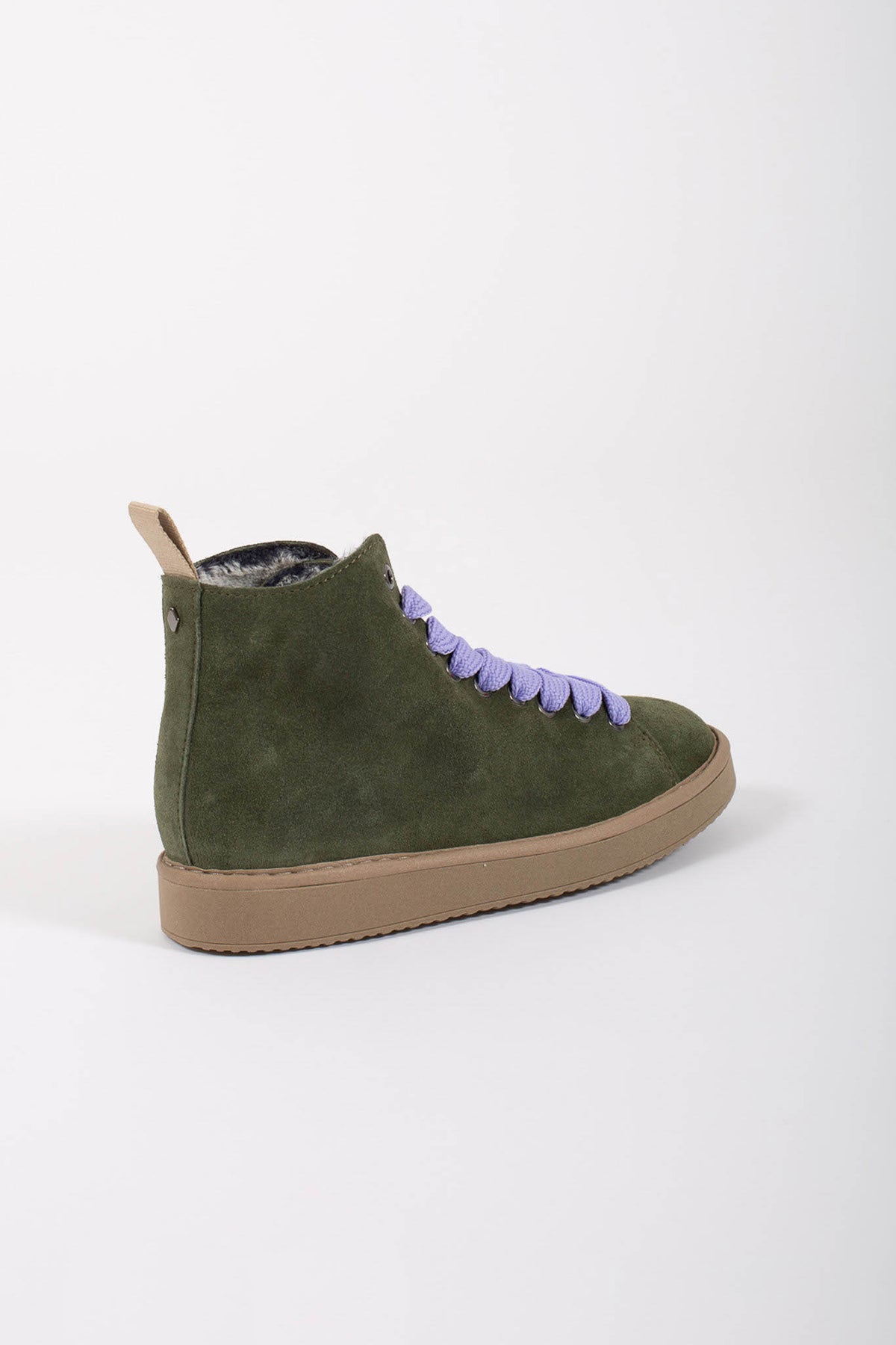 Panchic Ankle Boot Suede Faux Fur Verde Donna - 3