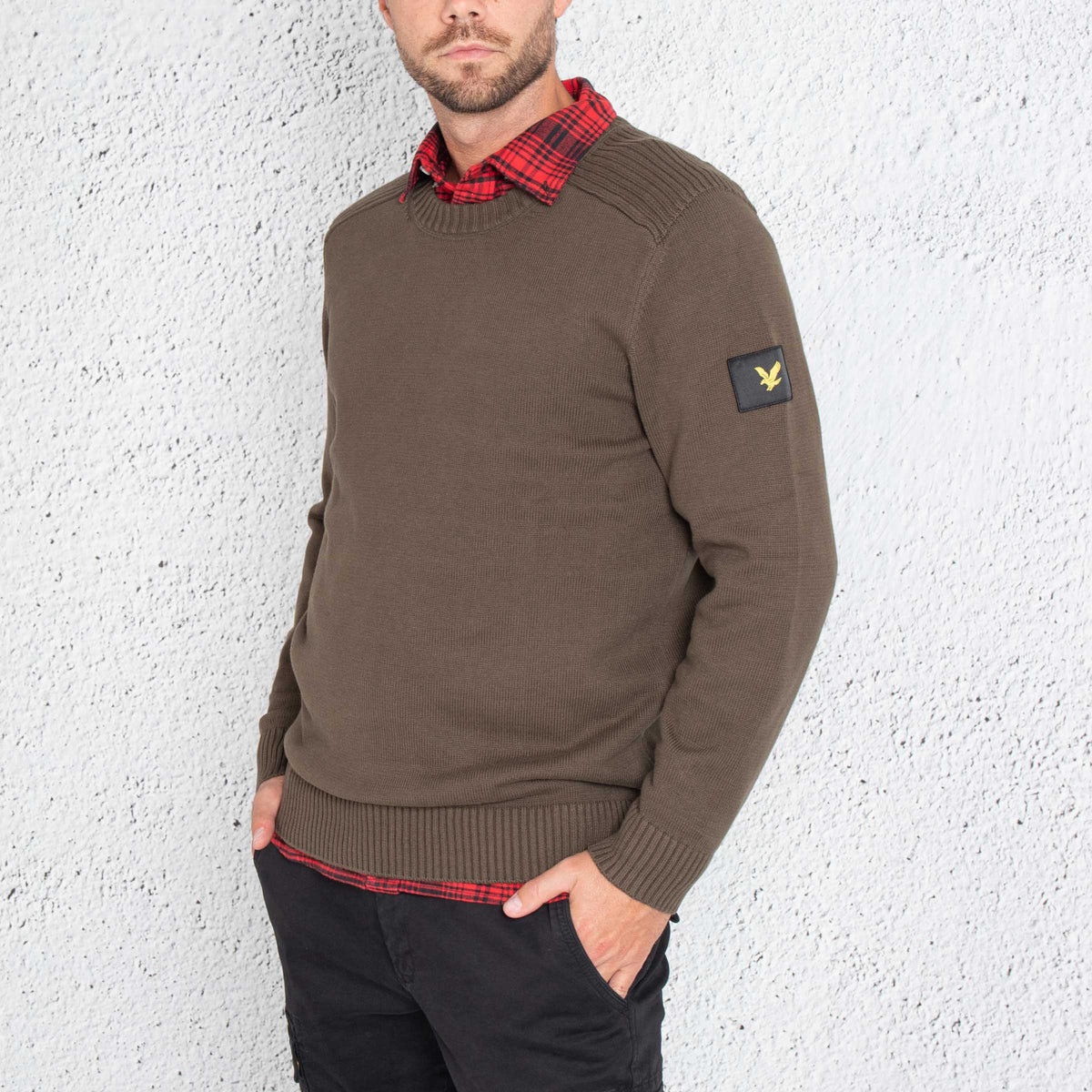 Lyle & Scott Men's Green Crew Neck Pullover - 6