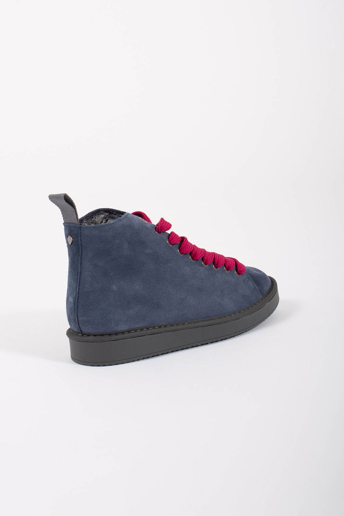 Panchic Ankle Boot Suede Faux Fur Blu Donna - 3