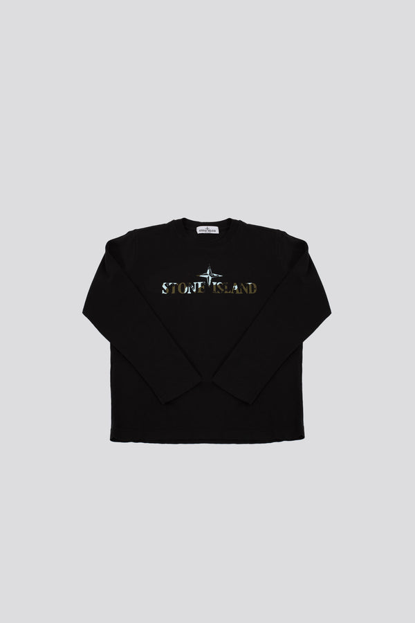 Stone Island T-shirt S/l Logo Written Black Child - 1