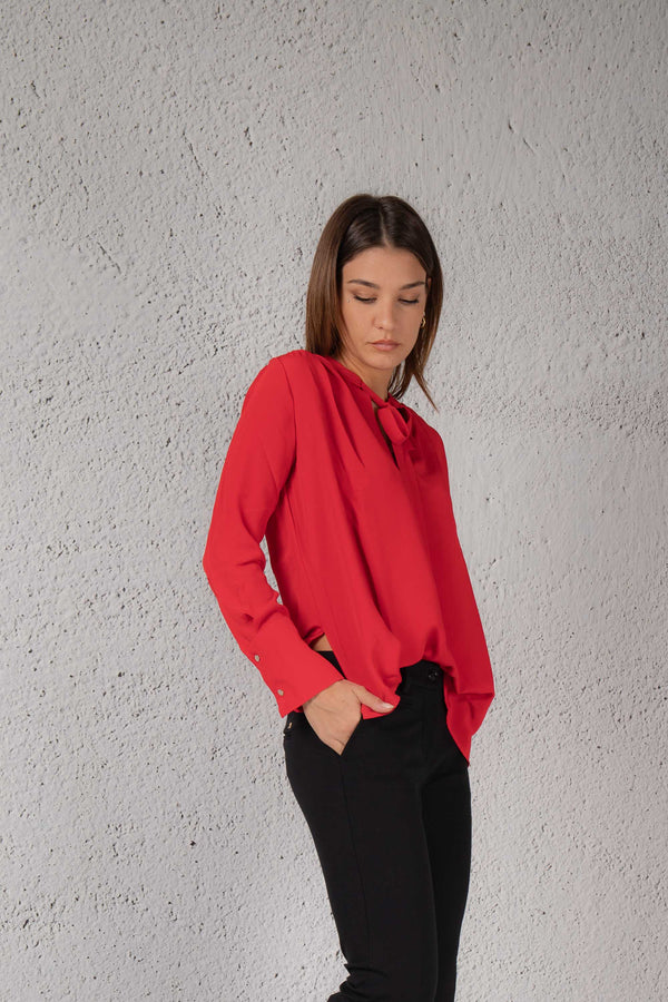 Mason's Camicia Con Fiocco Rosso Donna - 1
