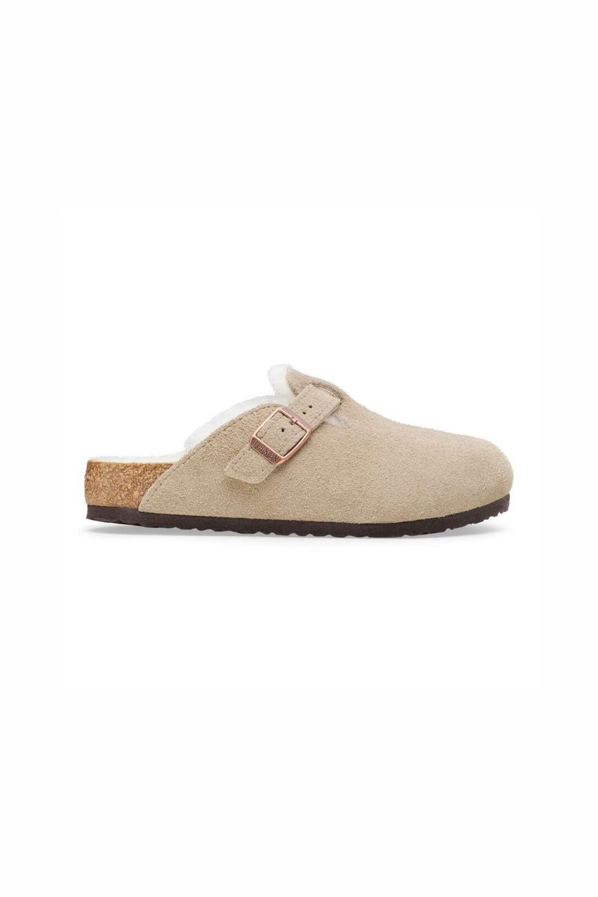 Birkenstock Boston Shearling Taupe Suede Grigio Unisex Bambini - 2