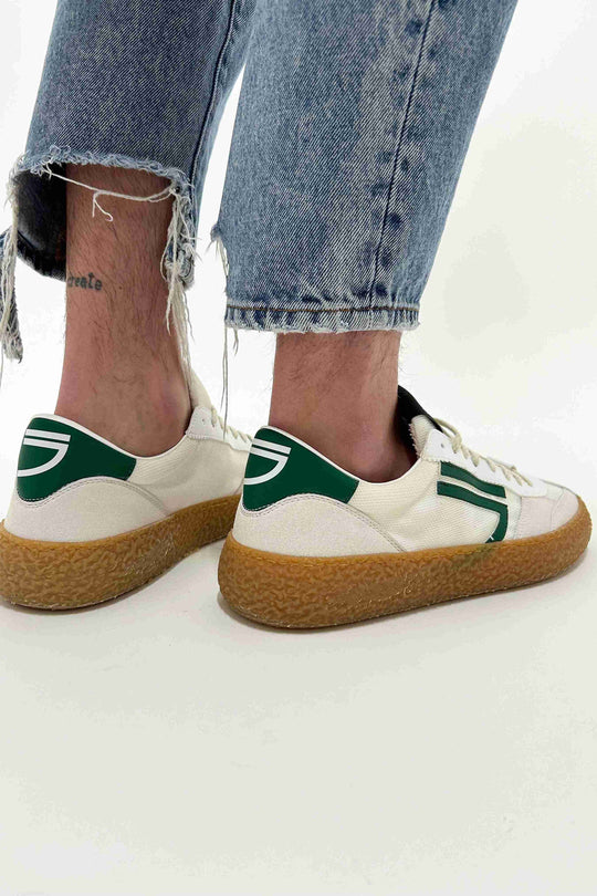 Puraai Green Cauciu Bottom Sneaker for Men