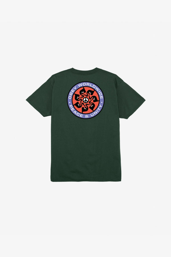 Obey Peace Wheel Tee Verde Uomo - 2