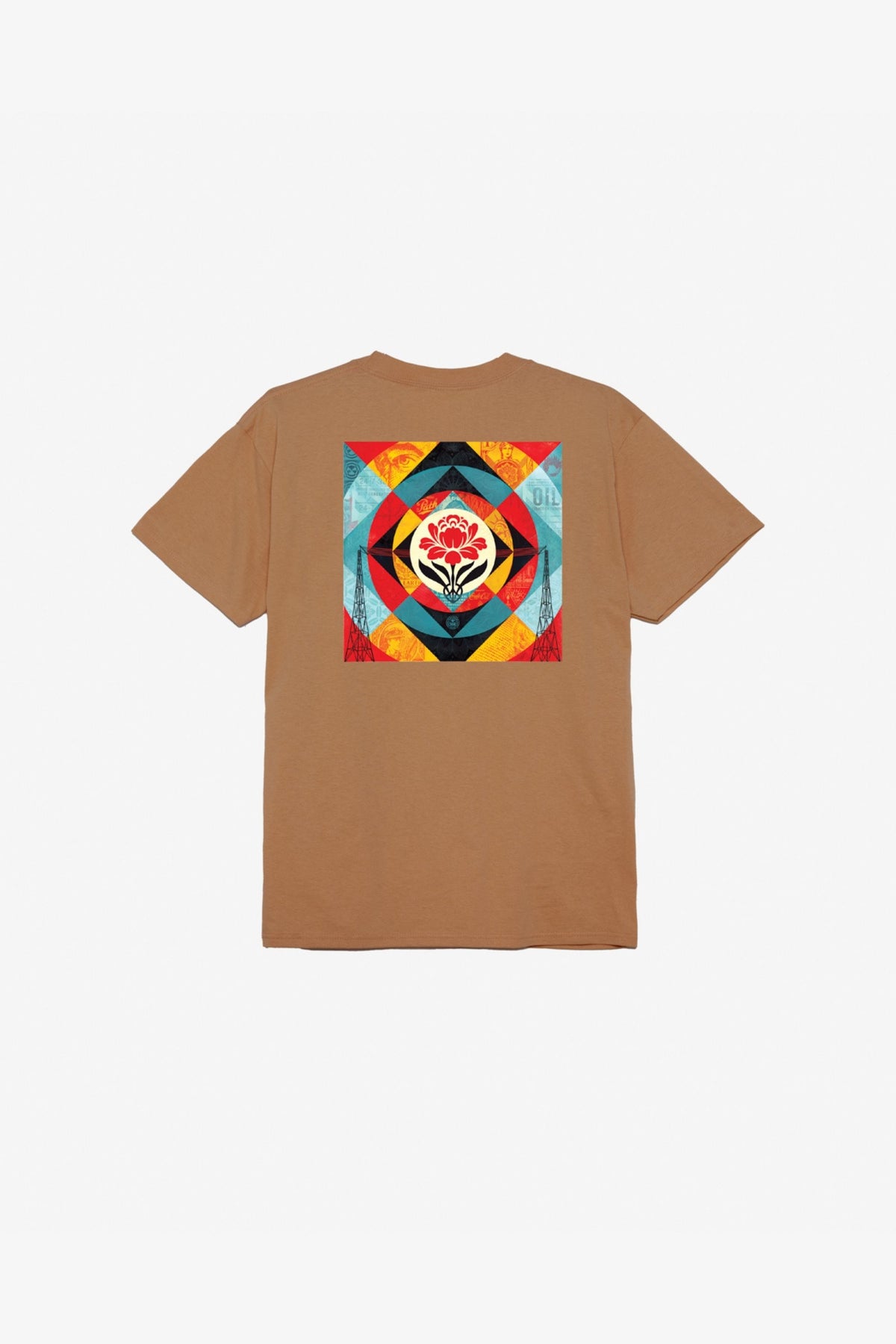 Obey Geometric Power Canvastee Marrone Uomo - 2