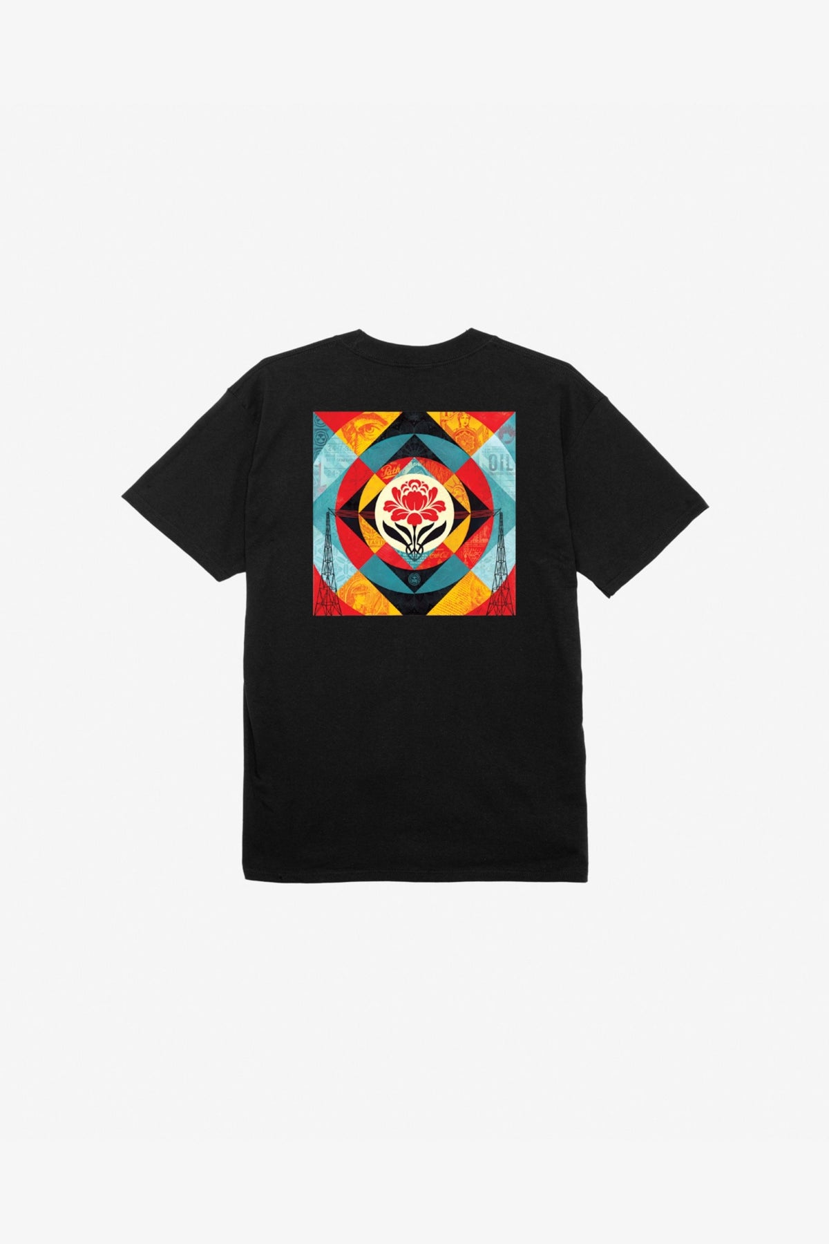 Obey Geometric Power Canvastee Nero Uomo - 2