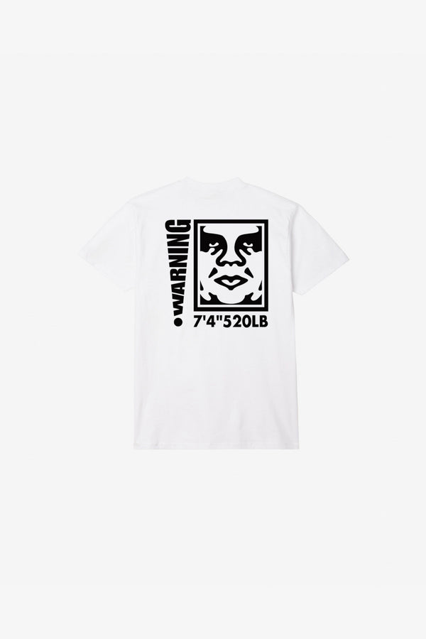 Obey Warning Tee Bianco Uomo - 2