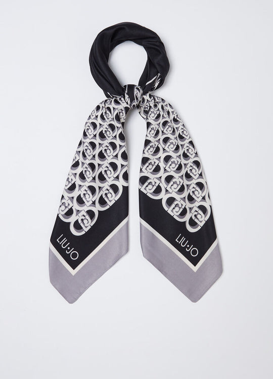 Liu Jo Mesh Logo Scarf 90x90 Black Woman