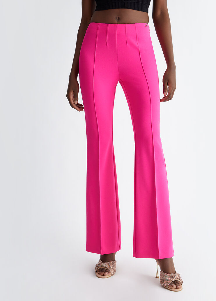 Liu Jo Women's Pink High Waist Flared Trousers - 1