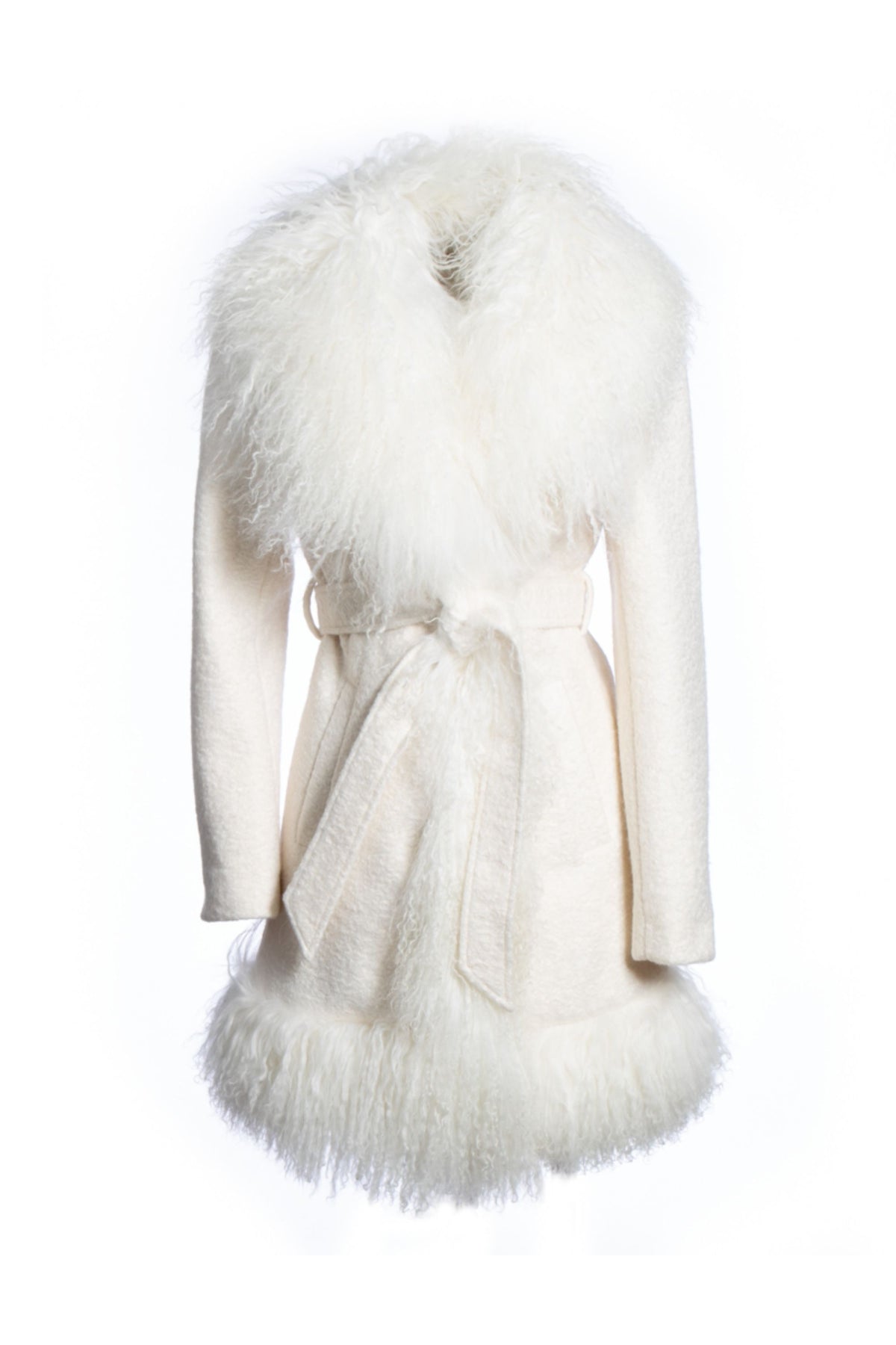 Regina Cappotto Medio Con Pelliccia Bianco Donna - 1