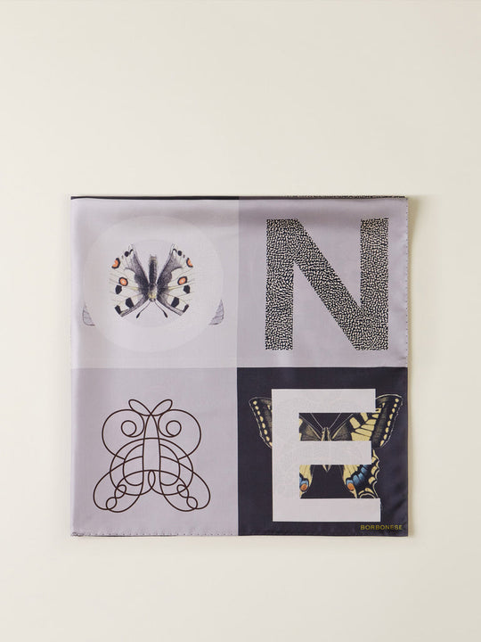 Borbonese Foulard Color Block Nero Donna