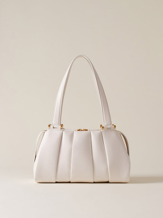 Borbonese Borsa Bauletto Vitello Nappato Bianco Donna