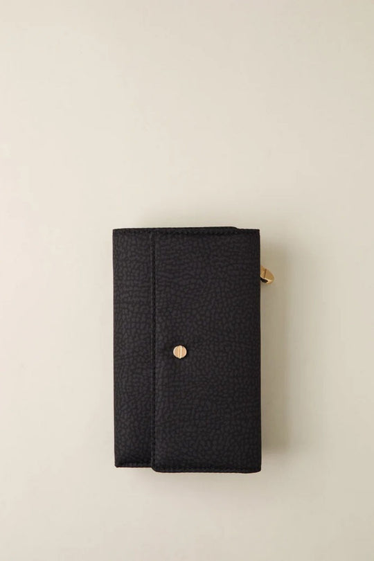 Borbonese Portafoglio Medio Patta Nero Donna