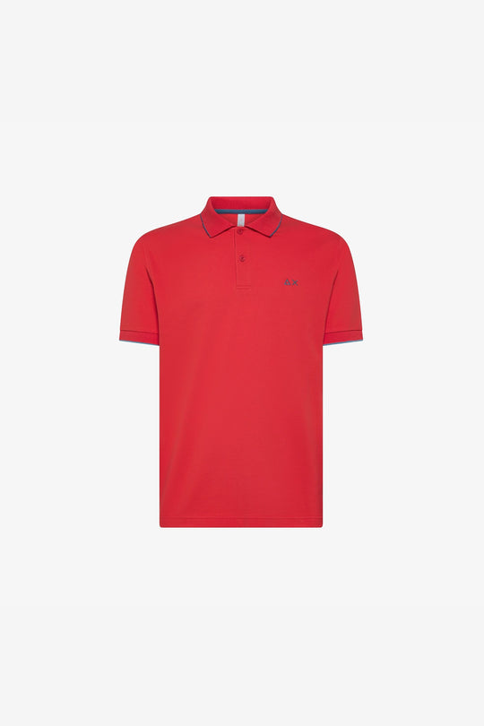 Sun 68 Polo Small Stripes Rosso Uomo