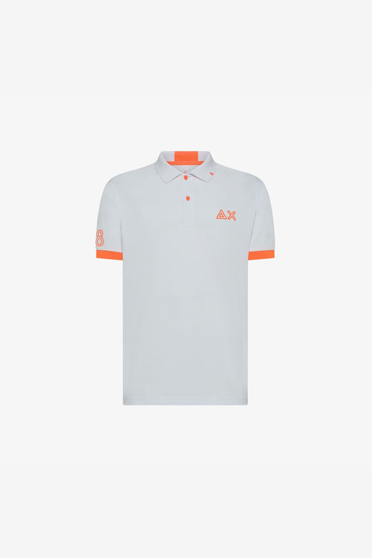 Sun 68 Polo Logo Fluo Bianco Uomo