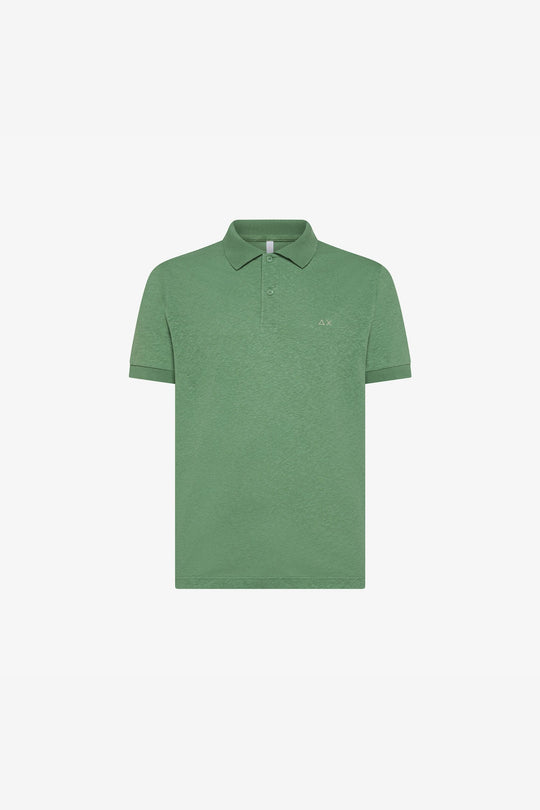 Sun 68 Polo Jersey Linen Verde Uomo