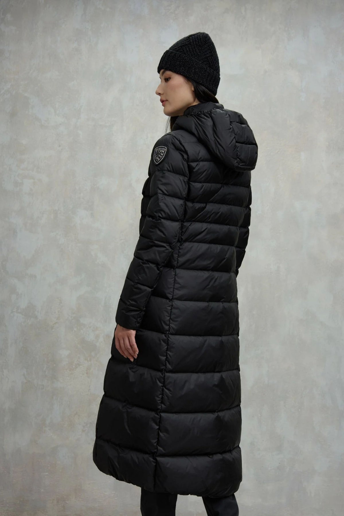 Blauer Piumino Lungo Cappuccio Nero Donna - 2