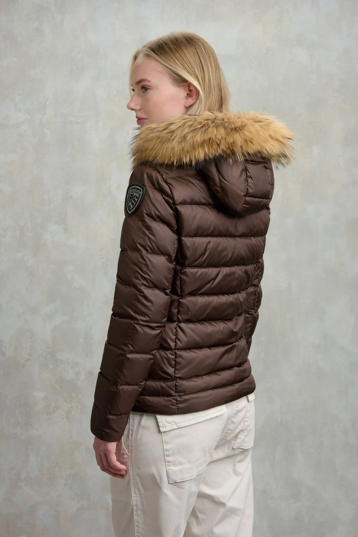 Blauer Piumino Cappuccio Pelliccia Donna - 2