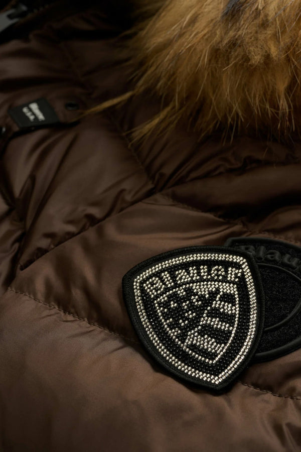 Blauer Piumino Cappuccio Pelliccia Donna - 3