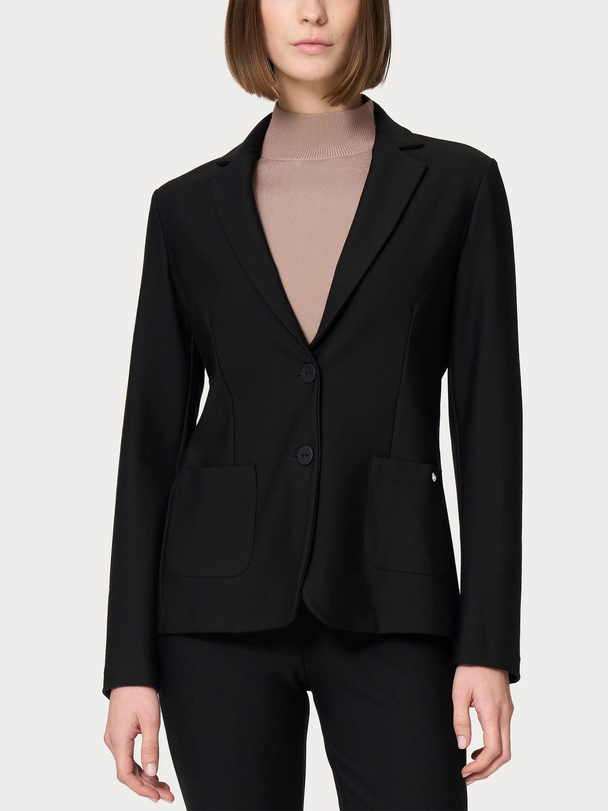 Ragno Blazer 2 Bottoni Punto Milano Nero Donna - 1