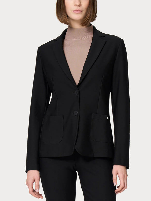 Ragno Blazer 2 Bottoni Punto Milano Nero Donna - 1