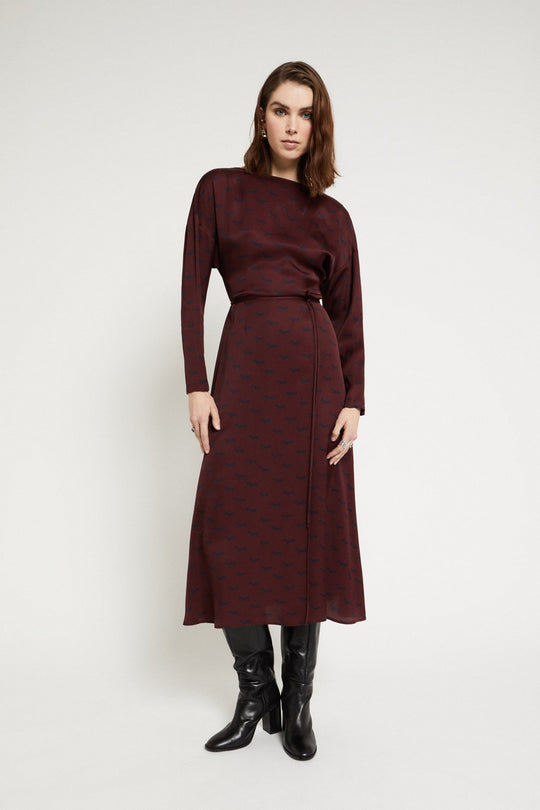 Ottod'ame Abito Lungo Stampa Bassotto Donna