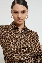 Ottod'ame Camicia Viscosa Stampa Ologram Beige Donna